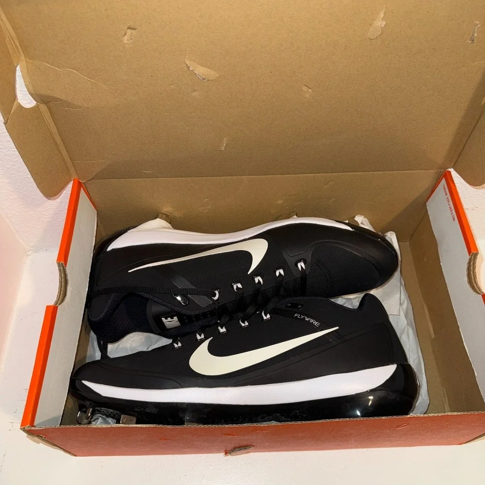 Nike Air Max MVP Elite Baseball‎ Cleats Black White Flywire Size 13